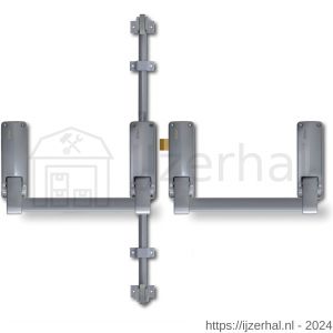 Briton PO 377 DB SE anti-paniekstang Briton 377 SE dubbele deuren 1 en 2-puntssluiting zilvergrijs - L30203744 - afbeelding 1