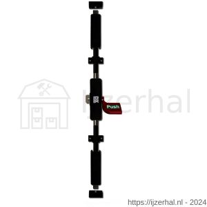 Dulimex DX PO 513P EB RZ anti-paniekpushpad 513P enkele deur 3-puntssluiting boven- en ondersluitend rood-zwart - L30202468 - afbeelding 1