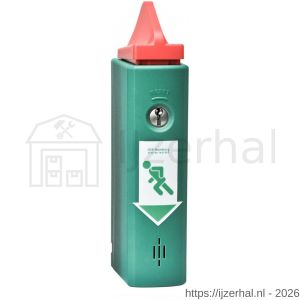 GfS DW 984 paniekopener magneet EH-Exit Control voor paniekstangen inclusief vooralarm kunststof huis profielcilinder half 2 sleutels 9 V batterij pictogrammen bevestigings materiaal EN 1125 95 dB - L30204973 - afbeelding 1