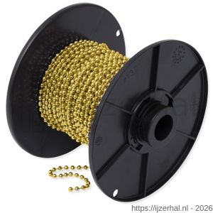 Dulimex DX KkT.3036-B kogelketting 3,6 mm messing rol 25 m - L30203424 - afbeelding 1