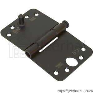 Dulimex DX H165E15895124 nylon glijlagerscharnier 3 mm doorgezette knoop ronde hoeken 150x89 mm verzinkte pen staal zwart SKG*** - L30204998 - afbeelding 1
