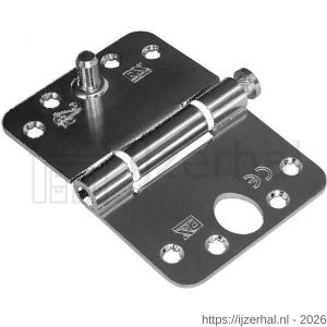 Dulimex DX H165E12895125 nylon glijlagerscharnier 3 mm doorgezette knoop ronde hoeken 125x89 mm verzinkte pen staal verzinkt SKG*** - L30204995 - afbeelding 1