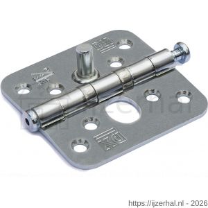 Dulimex DX H367-76762025 kogellagerscharnier ronde hoeken 76x76 mm RVS pen RVS geborsteld SKG** - L30201764 - afbeelding 1