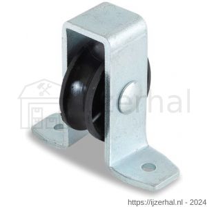 Dulimex DX 961-25E staande katrol enkel open behuizing polyamide wiel 25 mm elektrolystisch verzinkt per stuk gelabeld - L30204767 - afbeelding 1