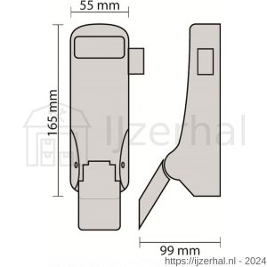 Briton PO 1438 EB SE anti-paniekpushpad Briton 1438 SE enkele deur 1-puntssluiting opliggende dagschoot zilvergrijs - L30203746 - afbeelding 2