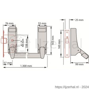 Briton PO 379 EB SE anti-paniekstang Briton 379 SE enkele deur 1-puntssluiting met insteek anti-paniekslot doornmaat 57 mm PC-maat 48 mm zilvergrijs - L30203747 - afbeelding 2