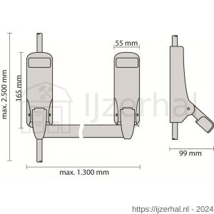 Briton PO 377 DB SE anti-paniekstang Briton 377 SE dubbele deuren 1 en 2-puntssluiting zilvergrijs - L30203744 - afbeelding 2