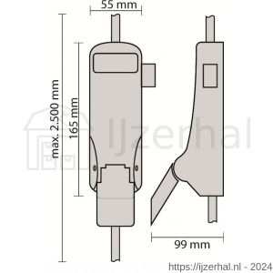 Briton PO 372 EV SE anti-paniekpushpad Briton 372 SE enkele deur 2-puntssluiting zilvergrijs - L30203742 - afbeelding 2