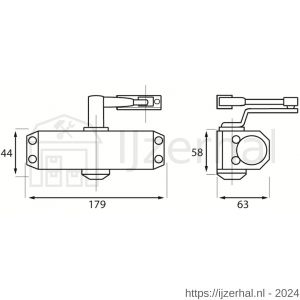 Briton DD 121 CE deurdranger Briton 121 CE, EN 1154 en EN 1634 vaste zwaarte 3 zilvergrijs - L30204912 - afbeelding 2