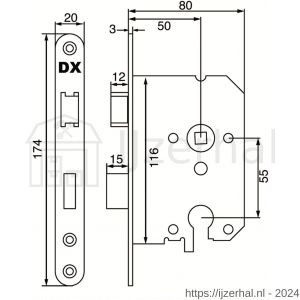 Dulimex DX DNSG-50-PCWE dag- en nachtslot doornmaat 50 mm Euro cilinder ronde voorplaat wit exclusief sluitplaat - L30203123 - afbeelding 2