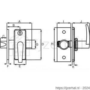 Dulimex DX DRB1435 BE insteekgrendel met sluitplaat 55/35 mm zwart - L30204493 - afbeelding 2