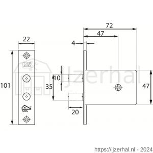 Dulimex DX DSKG 8004B KA insteek-bijzetslot SKG** gelijksluitend per 4 stuks niet nabestelbaar - L30203936 - afbeelding 2