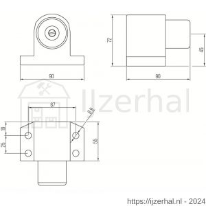 Deni DST HDGR V WE deurstopper vloermodel geveerde stootbuffer Robusto serie exclusief bevestigingsmateriaal RAL 9016 wit 3844 0000 73 - L30204257 - afbeelding 2