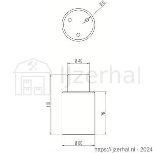 Deni DST HDGR W SE deurstopper wandmodel geveerde stootbuffer Robusto serie exclusief bevestigingsmateriaal zilver 3874 0110 22 - L30204258 - afbeelding 2