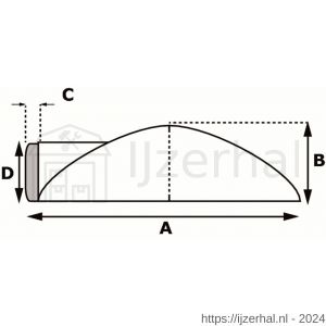 Dulimex DX DST V ZB 85SF deurstopper 85x26 mm vloermodel met antraciet zijbuffer RVS - L30202620 - afbeelding 2