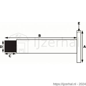 Dulimex DX DST W VB 50SF deurstopper 50x86 mm wandmodel met vlakke bovenkant RVS - L30202615 - afbeelding 2