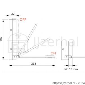 Justor DV P 180 deursluiter met pen zwaarte instelbaar voor buiten 40 kg zwart - L30204734 - afbeelding 2