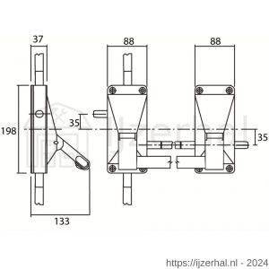 Dulimex DX PO 742 DB DX anti-paniekstang Heavy Duty DX 742 DB dubbele deuren 4-puntssluiting inbraakwerend voor houten deuren antraciet grijs - L30202144 - afbeelding 2