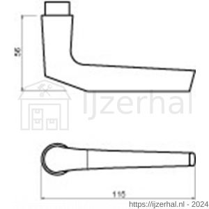 Ami DKR 354 40 BE deurkrukset type 354 deurdikte 40 mm zwart - L30204529 - afbeelding 2