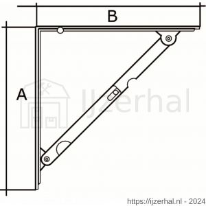 Dulimex DX ES 4140B plankdrager opvouwbaar 400x400 mm staal wit gelakt - L30203600 - afbeelding 2