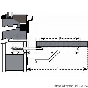 Dulimex DX ES 6822B vensterbankdrager draagvlak 220 mm staal wit geepoxeerd - L30203800 - afbeelding 2