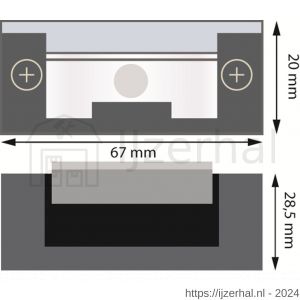 JIS Nadal ESP 1711 DC12 elektrische sluitplaat DC 12 V gelijkspanning ruststroom spanningsloos ontgrendeld - L30202084 - afbeelding 2