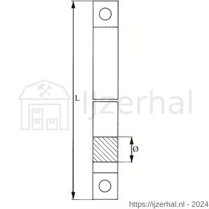 Deni STANG 1025 pompespagnoletstang dikte 10 mm lengte 2500 mm (1100 en 1400 mm) verzinkt 4110 2502 33 - L30203631 - afbeelding 2