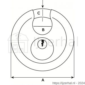 Dulimex DX HSD 718B KA discusslot DX diameter 70 mm op sleutelnummer 718 - L30201595 - afbeelding 2