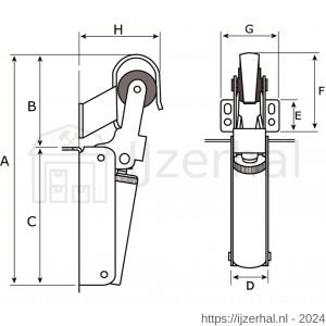 Justor DRV 1V SS deuropvanger Justor FR 1G zwaarte 1 zonder haak instelbare sluitsnelheid RVS - L30202167 - afbeelding 2