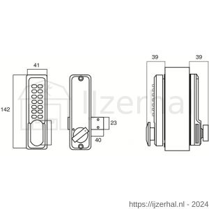 Dulimex DX KNSV-1155 SCP mechanisch codeslot met inbouw nachtschoot en vastzetter zeer eenvoudig herprogrammeerbaar satijn verchroomd - L30203969 - afbeelding 2