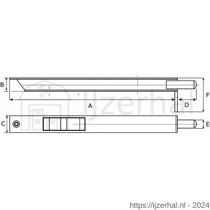 Dulimex DX KSB 15025 PL bascule kantschuif 7550 PL 150x25x21 mm facetrand aluminium vermessingd - L30202476 - afbeelding 2