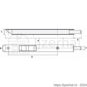 Dulimex DX KSP-16017RNI pijpkantschuif type 884 160x17x12 mm afgeschuind rond staal vernikkeld - L30202575 - afbeelding 2