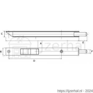 Dulimex DX KSB-25020SPB bascule kantschuif type 876 250x20x15 mm afgeschuind recht staal vermessingd - L30202521 - afbeelding 1