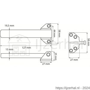 Dulimex DX KSH 1301 V1 kierstandhouder buitendraaiend SKG V1 RVS - L30202257 - afbeelding 1