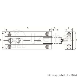 Dulimex DX PS 650B profielschuif vlak model 25x50 mm messing vernikkeld - L30203759 - afbeelding 2