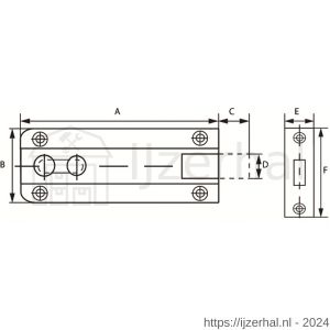 Dulimex DX PSB 881B profielschuif met bocht 35x80 mm messing gepolijst - L30203767 - afbeelding 2