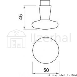 Ami DKN 160 40 AF deurknopset type 160/50 deurdikte 40 mm F1 finish - L30204590 - afbeelding 2