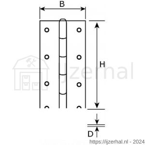 Dulimex DX PI 322000PB K pianoscharnier 0,7x32x1980 mm staal vermessingd met DX kopkaart - L30201916 - afbeelding 2