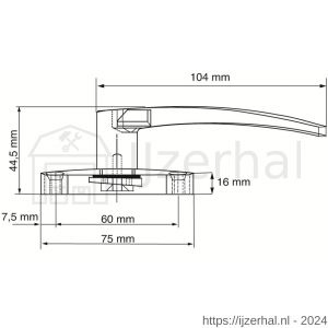 Dulimex DX RBM R 1200 SF raamboompje standaard rechtshandig met nok zamac RVS finish - L30202704 - afbeelding 2