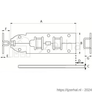 Dulimex DX SG 080BV plaatschuif 25x80 mm schootdikte 3 mm vlak model staal verzinkt - L30203959 - afbeelding 2