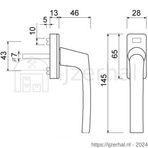 Ami RGP 810 BE draai kiep raamgreep type 810 7x32 mm zwart - L30204808 - afbeelding 2