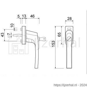 Ami RGP 812 BE draai kiep raamgreep SKG ** type 812 7x32 mm zwart - L30204810 - afbeelding 2