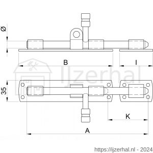 IBFM HSG 200H hangslotgrendel diameter 12 mm horizontaal 200 mm verzinkt - L30204931 - afbeelding 2