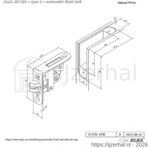 Olda 26 HZA T1 SS automatische kantschuif type 26 HZA type 1 hoek model RVS voor stalen-aluminium deuren - L30205063 - afbeelding 2