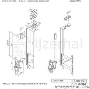 Olda 27 HZA T1 automatische kantschuif type 27 HZA type 1 staal verzinkt voor stalen-aluminium deuren - L30205037 - afbeelding 2