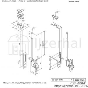 Olda 27 HZA T2 automatische kantschuif type 27 HZA type 2 staal verzinkt voor stalen-aluminium deuren - L30205038 - afbeelding 2