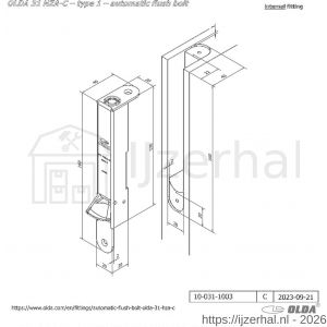 Olda 31 HZAC T1 automatische kantschuif type 31 HZAC type 1 staal verzinkt voor stalen-aluminium-houten deuren - L30205041 - afbeelding 2