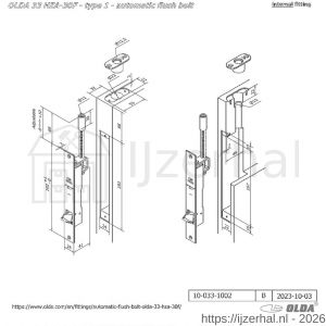 Olda 33 HZA30F T1 automatische kantschuif type 33 HZA type 1 doornmaat 30 mm staal verzinkt voor stalen-aluminium deuren - L30205045 - afbeelding 2