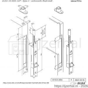 Olda 33 HZA10F T2 automatische kantschuif type 33 HZA type 2 doornmaat 10 mm staal verzinkt voor stalen-aluminium deuren - L30205044 - afbeelding 2