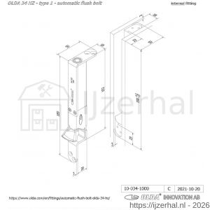 Olda 34 HZA T1 automatische kantschuif type 34 HZA type 1 staal verzinkt voor stalen-aluminium-houten deuren - L30205047 - afbeelding 2